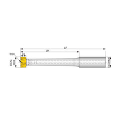 Modular Reamer Bodies; Clamping Method: Axial; Shank Diameter (mm): 0.6300; Shank Length (Decimal Inch): 0.8071 in; Overall Length (Decimal Inch): 2.70; Overall Length (mm): 2.70; Cutting Direction: Neutral; Shank Length (mm): 0.8071 in