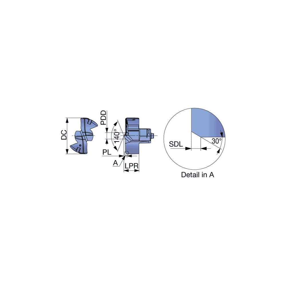 Replaceable Drill Tip:  DMF101 AH9130,  180 &deg N/A TiAlN Finish,  No