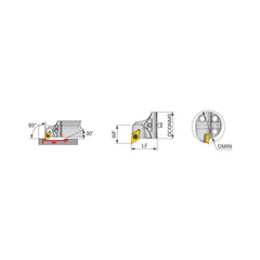 Replaceable Boring Bar Heads; Compatible Insert Style: DCMT; Compatible Insert Size Code: 32.52; Tool Material: Steel; Multi-use Tool: Yes; Lead Angle: 93.000; Through Coolant: Normal Pressure; For Shank Diameter: 1.5750 in; Cutting Tool Application: Faci