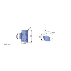 Modular Reamer Heads; Head Diameter (Inch): 16.0000; Head Diameter (mm): 16.0000; Reamer Finish/Coating: Coated; TiAlN; Flute Type: Spiral; Head Length (Decimal Inch): 10.60 mm; Hole Tolerance: h7; Spiral Direction: Left Hand; Cutting Direction: Right Han