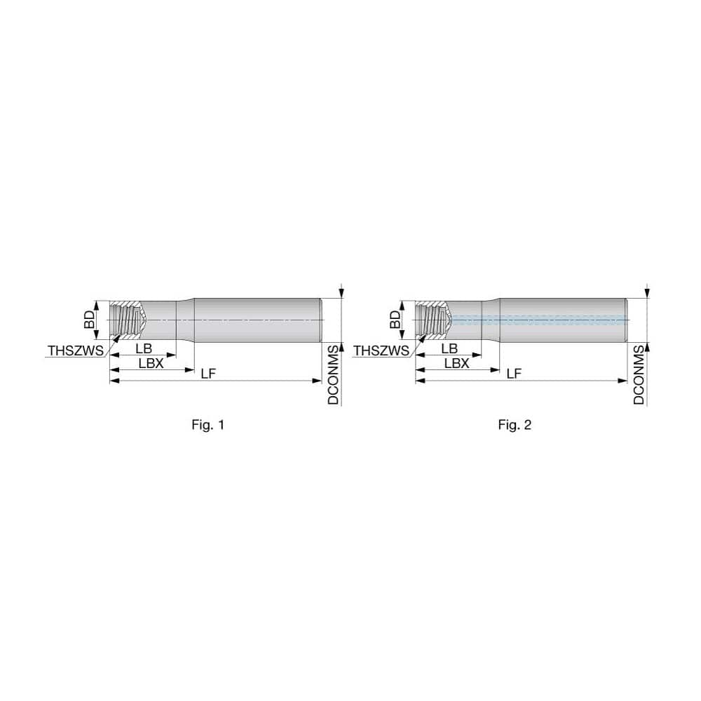 Replaceable Tip Milling Shank: Series VSS, 1″ Straight Shank S15 Neck Thread, 0.957″ Neck Dia, Solid Carbide