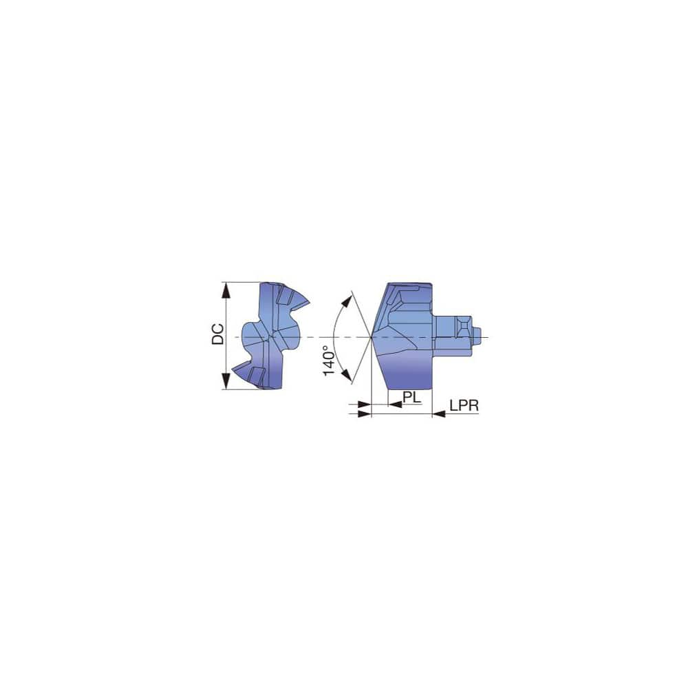 Replaceable Drill Tip:  DMH0768 AH9130,  140 &deg N/A TiAlN Finish,  No