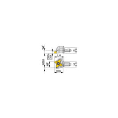 Modular Grooving Head: Right Hand, Cutting Head, System Size QC12, Uses TC Size 18 Inserts 3.5 mm Max Depth of Cut, Through Coolant, Series QC12