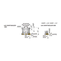 Indexable High-Feed Face Mills; Minimum Cutting Diameter: 2.4055 in; Maximum Cutting Diameter: 3.0000 in; Maximum Depth Of Cut: 0.0590 in; Arbor Hole Diameter (mm): 1.00; Compatible Insert Size Code: 0904; Maximum Ramping Angle: 0.8; Series: TXSW; Cutter