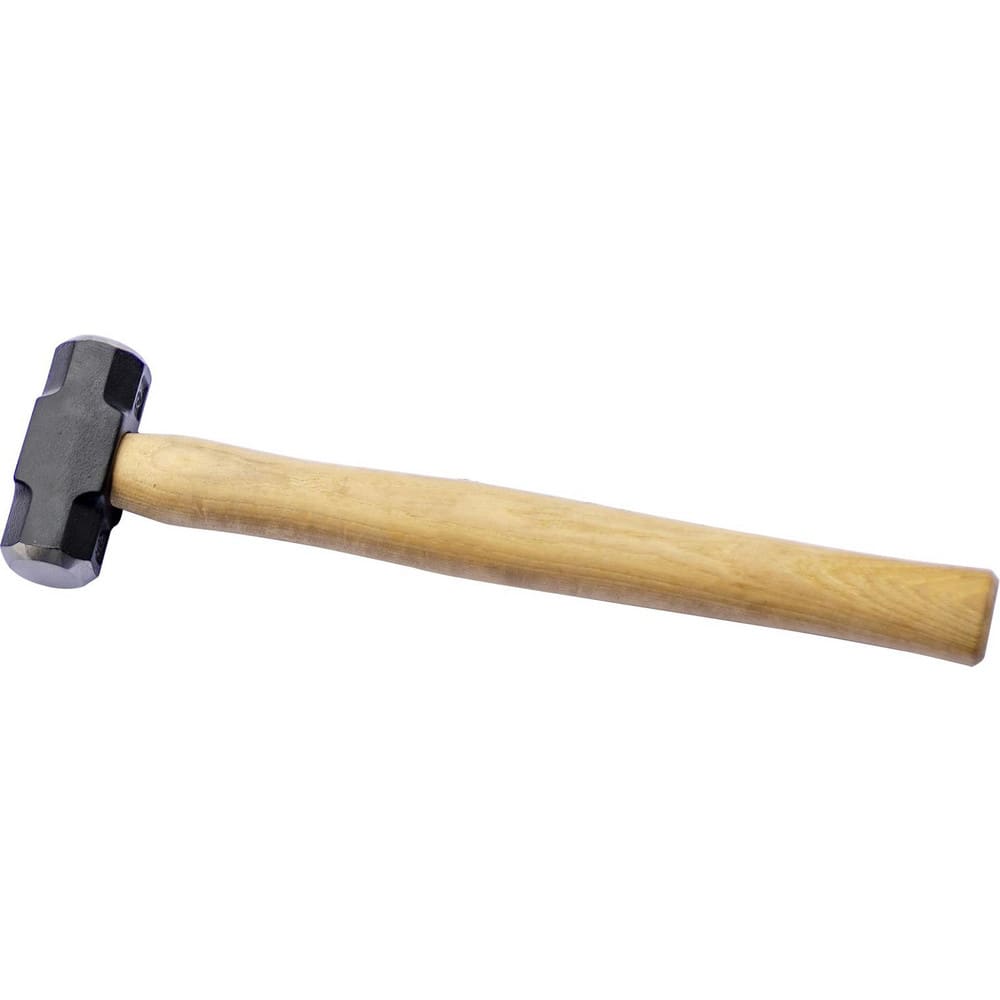 Sledge Hammer: 2 lb Head, 2″ Face Dia Forged Steel Head, Wood Handle