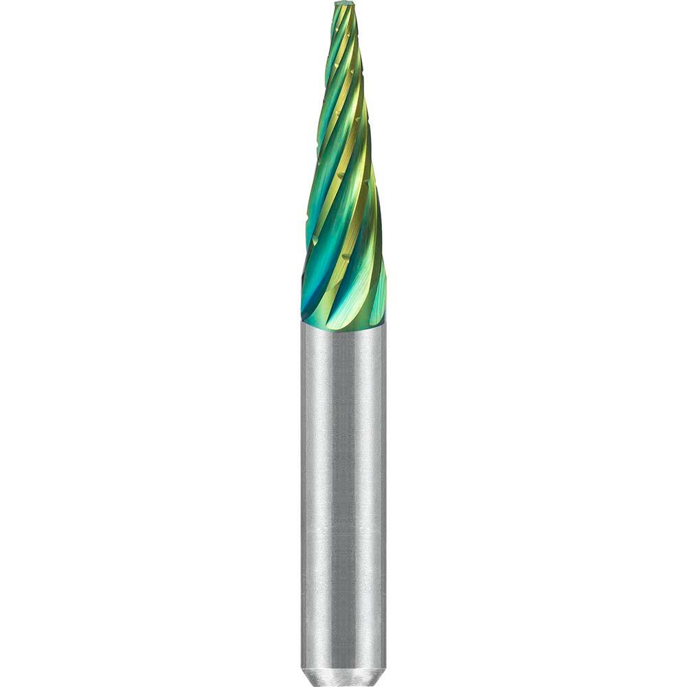 SGS Pro - SM-2, 1/4" Cut Diam, 1/4" Shank Length, NG6, Tungsten Carbide Pointed Cone Burr - Exact Industrial Supply