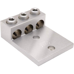 Burndy - Ring Terminals; Terminal Type: Rectangle ; Insulation Type: NonInsulated ; Connection Type: Lug ; Compatible Wire Size (AWG): 14-2/0 (Strand) ; Stud Size (Inch): 1/2 ; Color: Aluminum - Exact Industrial Supply