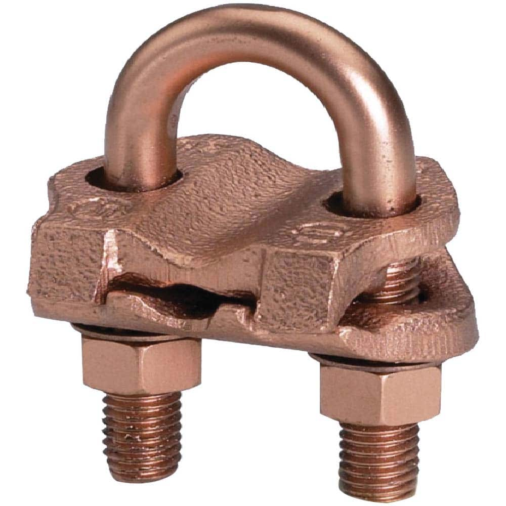 Burndy - Grounding Clamps; Clamp Type: Grounding Clamp ; Compatible Rod Diameter (Inch): 3-3-1/2 ; Maximum Compatible Pipe Size (Inch): 3 ; Compatible Wire Size (AWG): 2/0 ; Compatible Wire Size (kcmil): 250 ; Overall Length (Inch): 1.81 - Exact Industrial Supply