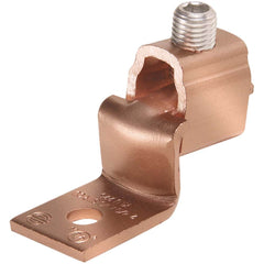 Burndy - Ring Terminals; Terminal Type: Rectangle ; Insulation Type: NonInsulated ; Connection Type: Lug ; Compatible Wire Size (AWG): 4-3/0 (Strand) ; Stud Size (Inch): 3/8 ; Color: Copper - Exact Industrial Supply