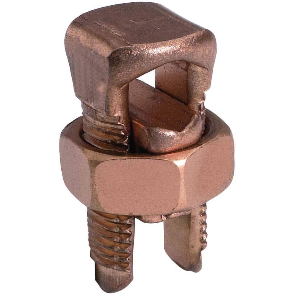 Burndy - Split Bolt Connectors; Connector Material: Copper ; Maximum Compatible Wire Size (AWG): 6 (Solid) ; Minimum Compatible Wire Size (AWG): 8 (Strand) ; Pressure Bar Material: Copper Alloy ; Compatible Wire Type: Copper ; Head Width (Decimal Inch): - Exact Industrial Supply