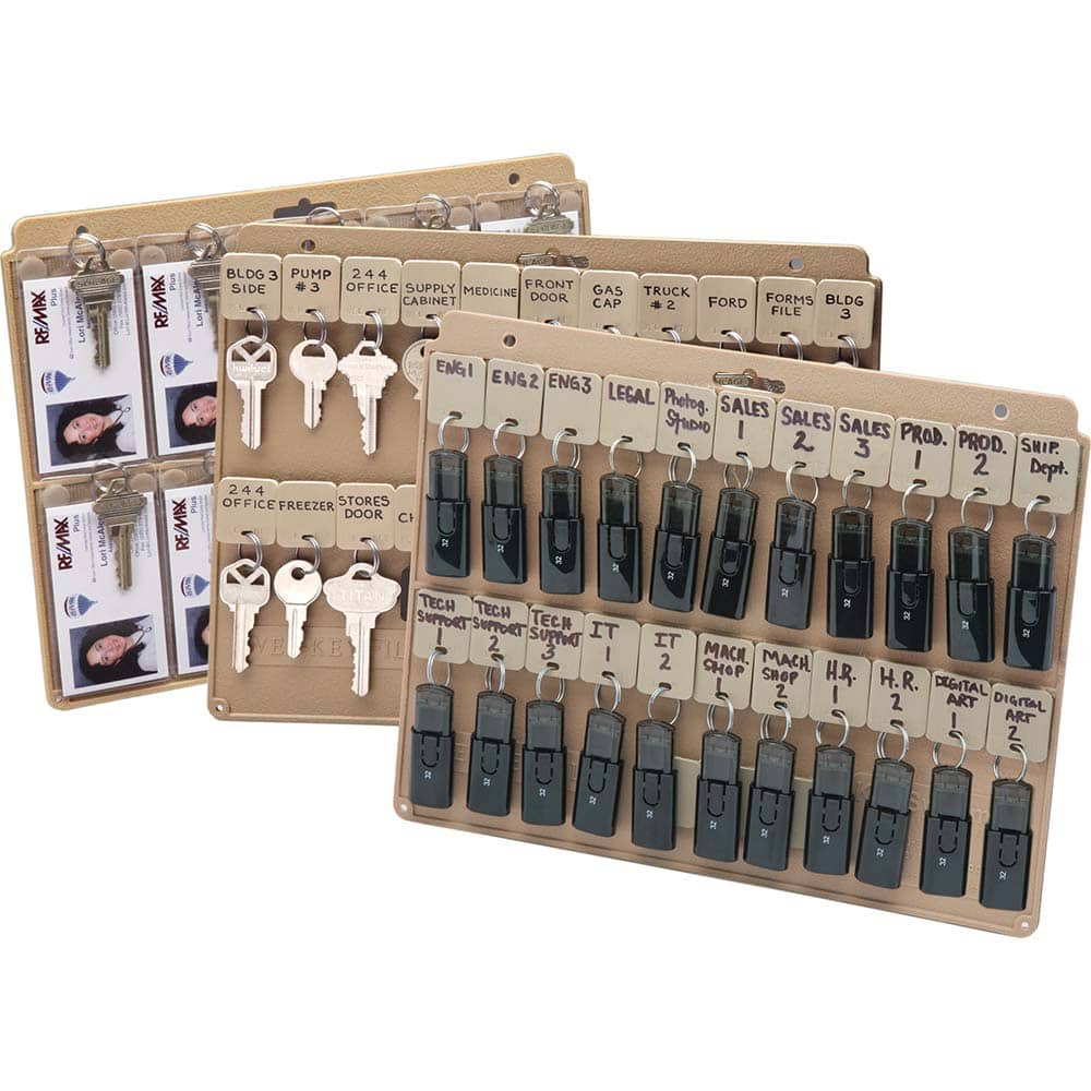 Key Systems - Key Control; Type: Key File ; Number of Keys: 0 ; Color: Tan ; Height (Inch): 9 ; Width (Inch): 11-1/2 ; Depth (Inch): 0.15 - Exact Industrial Supply