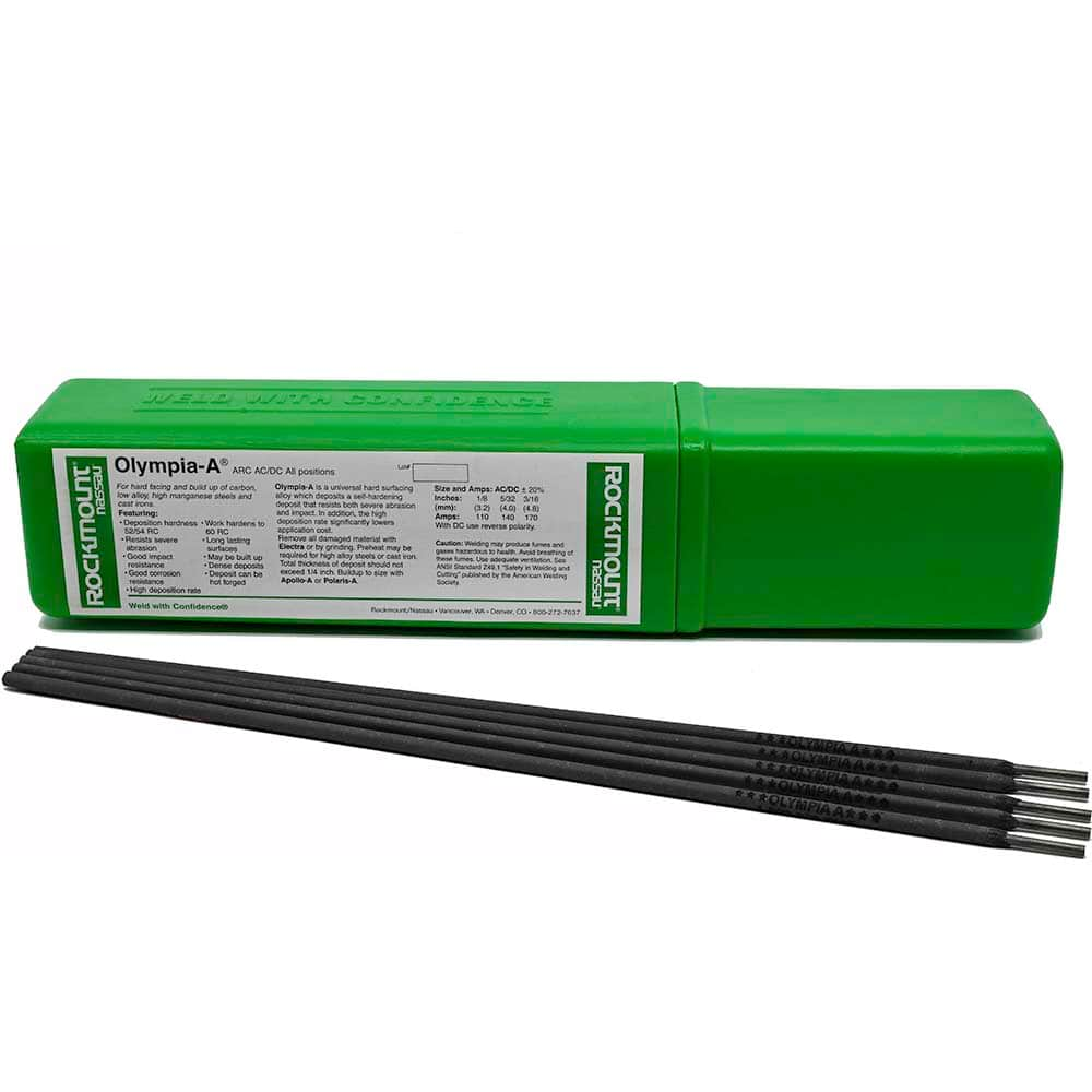 Rockmount Research and Alloys - 11 Lb 5/32 x 14" High Alloy Carbon Steel Olympia A Stick Welding Electrode - Exact Industrial Supply