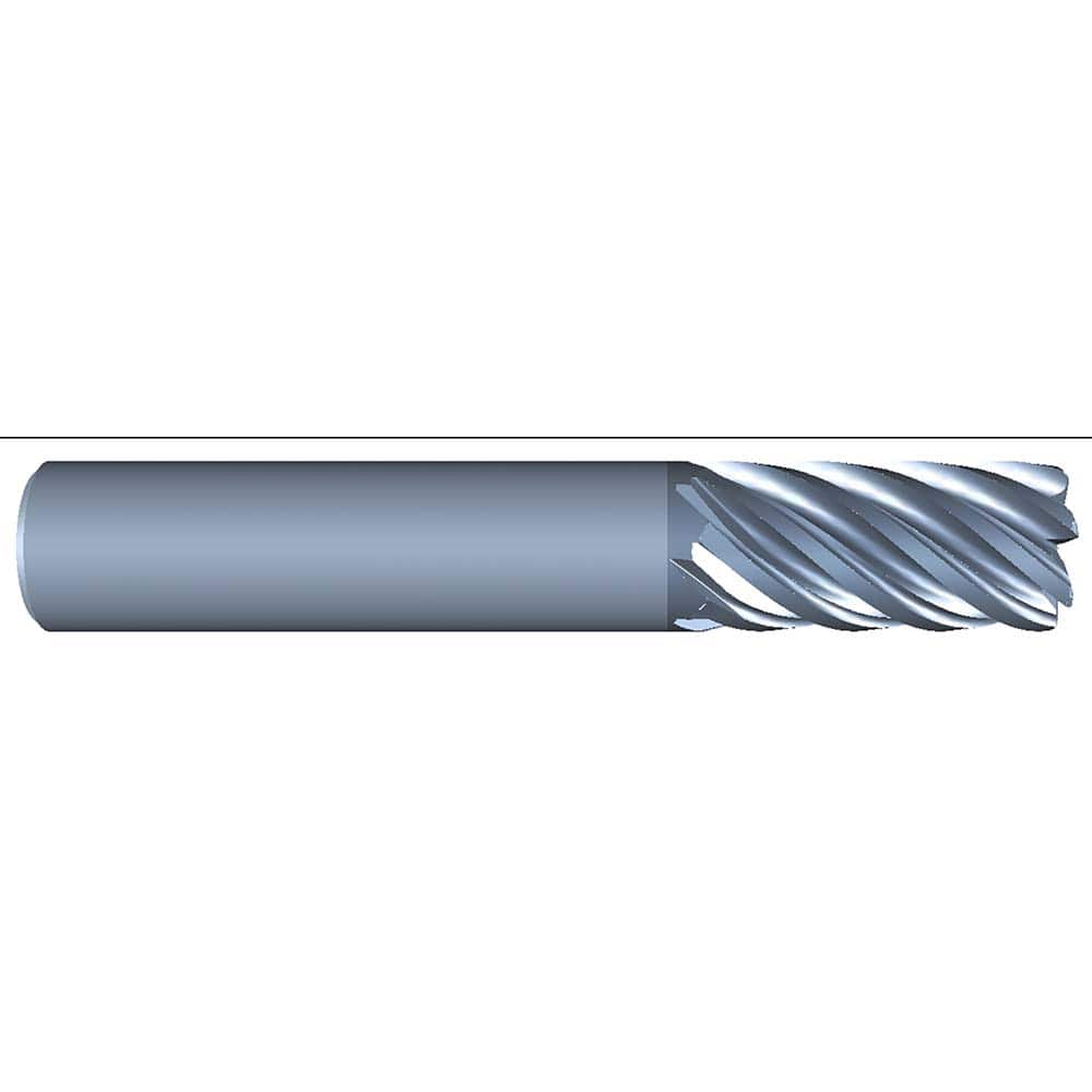 Corner Radius End Mill: 5/8″ Dia, 1-1/2″ LOC, 0.06″ Radius, 7 Flutes, Solid Carbide 3-1/2″ OAL, 5/8″ Shank Dia, Variable ° Helix, AlCrN Coated, Corner Radius End, Centercutting, Series Eliminator