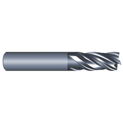 Corner Radius End Mill: 3/16″ Dia, 5/8″ LOC, 0.03″ Radius, 4 Flutes, Solid Carbide 2″ OAL, 3/16″ Shank Dia, Variable ° Helix, AlCrN Coated, Corner Radius End, Centercutting, Series Eliminator