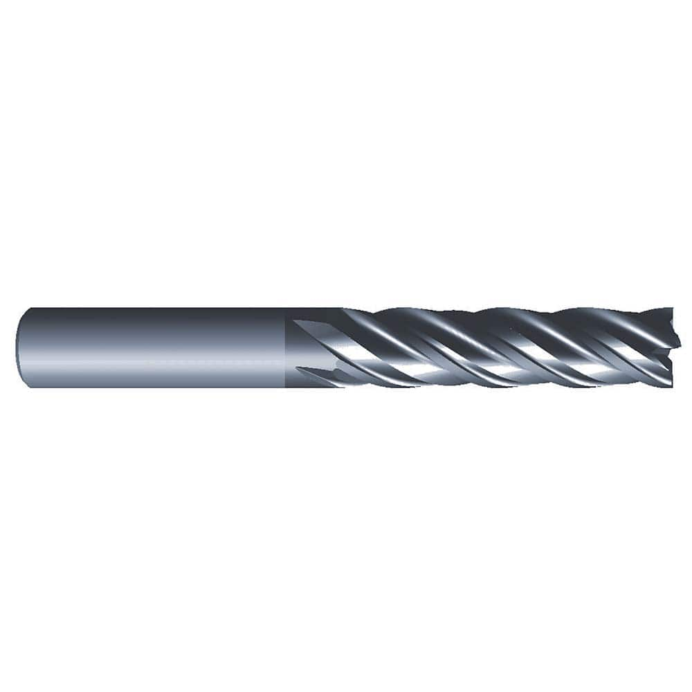 Corner Radius End Mill: 5/8″ Dia, 2-1/4″ LOC, 0.06″ Radius, 4 Flutes, Solid Carbide 5″ OAL, 5/8″ Shank Dia, Variable ° Helix, AlCrN Coated, Corner Radius End, Centercutting, Series Eliminator