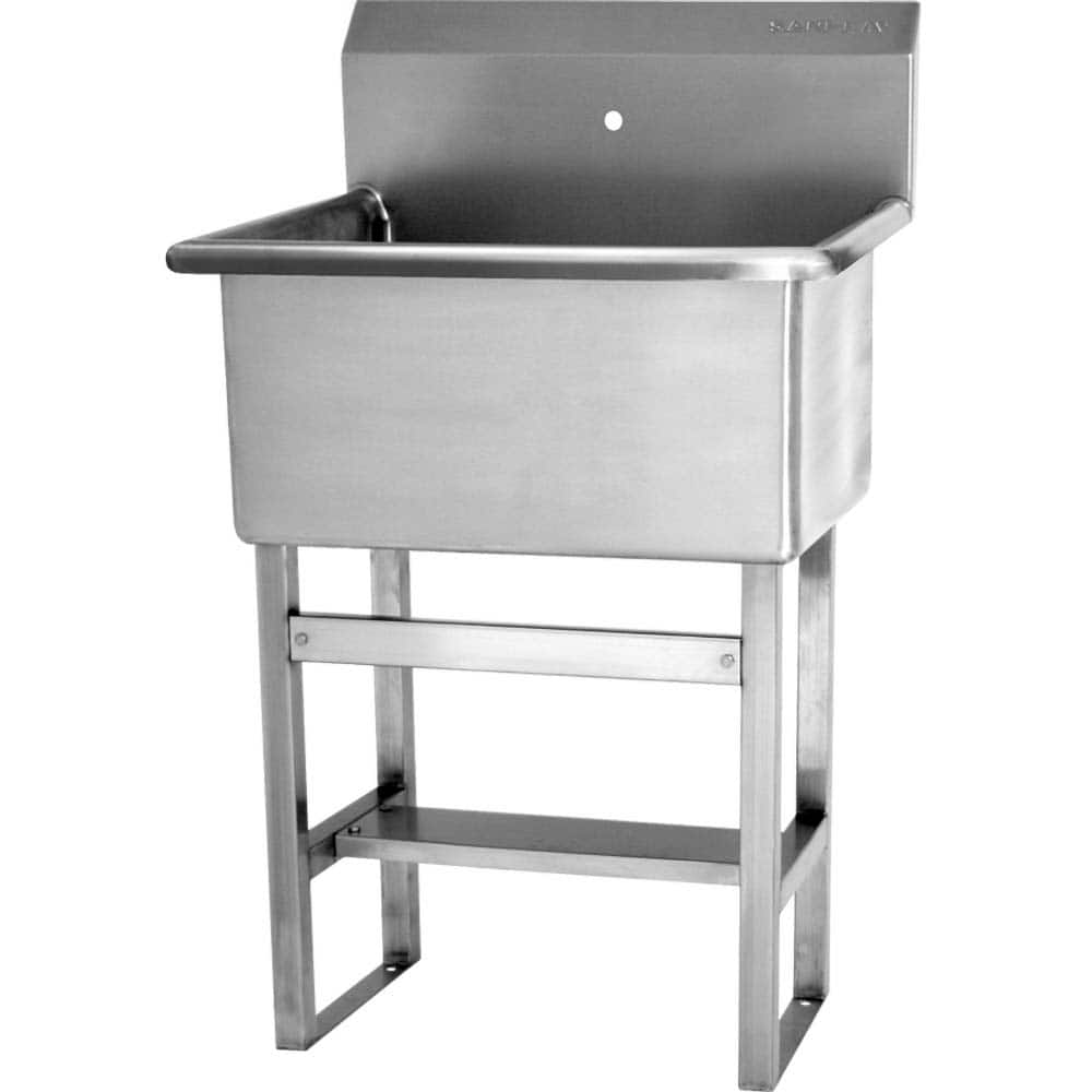 SANI-LAV - Sinks; Type: Floor Mounted Scrub Wash Sink ; Outside Length: 31 (Inch); Outside Width: 20 (Inch); Outside Height: 45-1/2 (Inch); Inside Length: 28 (Inch); Inside Width: 16-1/2 (Inch) - Exact Industrial Supply