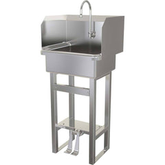 SANI-LAV - Sinks; Type: Hands-Free Floor Mounted Wash Sink ; Outside Length: 20 (Inch); Outside Width: 17-1/2 (Inch); Outside Height: 43-1/2 (Inch); Inside Length: 17 (Inch); Inside Width: 14 (Inch) - Exact Industrial Supply