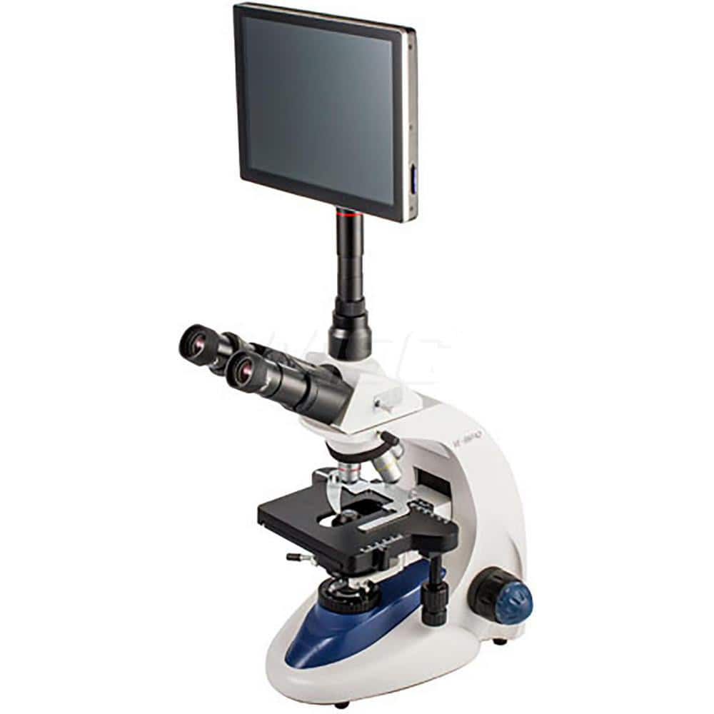 Microscopes; Microscope Type: Digital Trinocular; Eyepiece Type: Trinocular; Arm Type: Fixed; Focus Type: Adjustable; Image Direction: Upright; Eyepiece Magnification: 10x; Objective Lens Magnification: 100x (S); 4x; 10x; 40x (S)