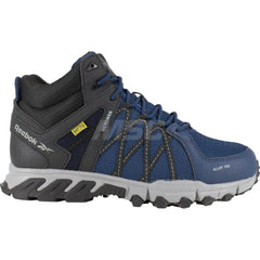 Work Boot: Size 11.5, Microfiber, Alloy Toe Navy, Medium Width, Non-Slip Sole