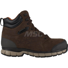 Work Boot: Size 9, Leather, Composite Toe Brown, Medium Width