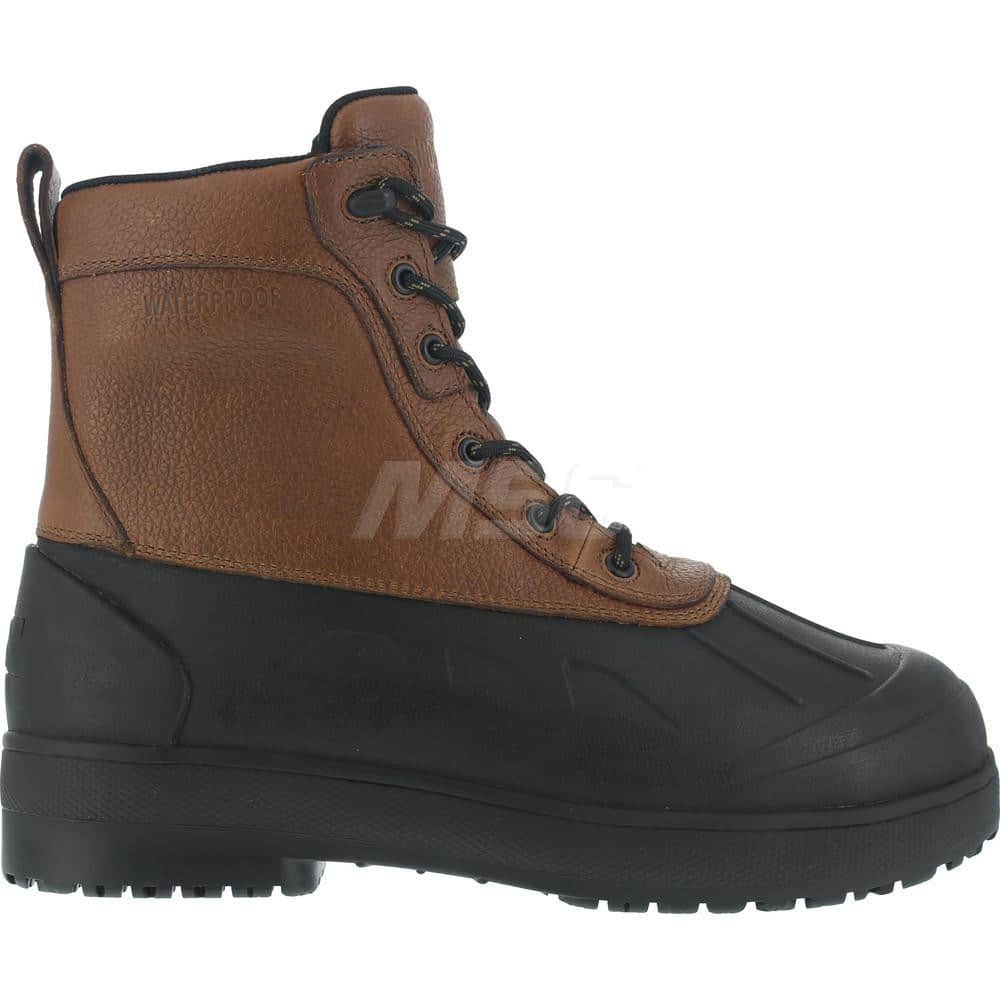 Work Boot: Size 10.5, 8″ High, Leather, Composite Toe Black, Wide Width