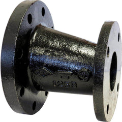 Black Eccentric Reducer: 6 x 4″, 125 psi, Threaded Cast Iron, Black Finish, Class 125