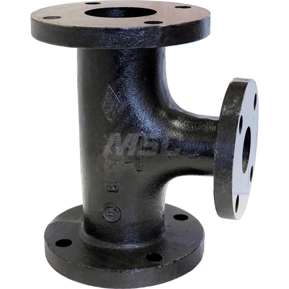 Black Tee: 4 x 4 x 2″, 125 psi, Threaded Cast Iron, Black Finish, Class 125