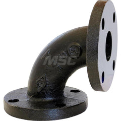 Black 90 ° Flanged Elbow: 8″, 125 psi, Threaded Cast Iron, Black Finish, Class 125