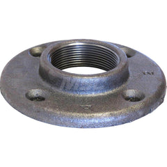 Black Floor Flange: 2″, 150 psi, Threaded Malleable Iron, Black Finish, Class 150