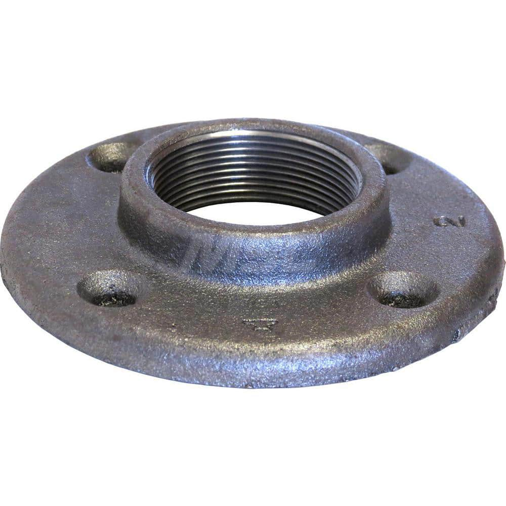 Black Floor Flange: 3/4″, 150 psi, Threaded Malleable Iron, Black Finish, Class 150