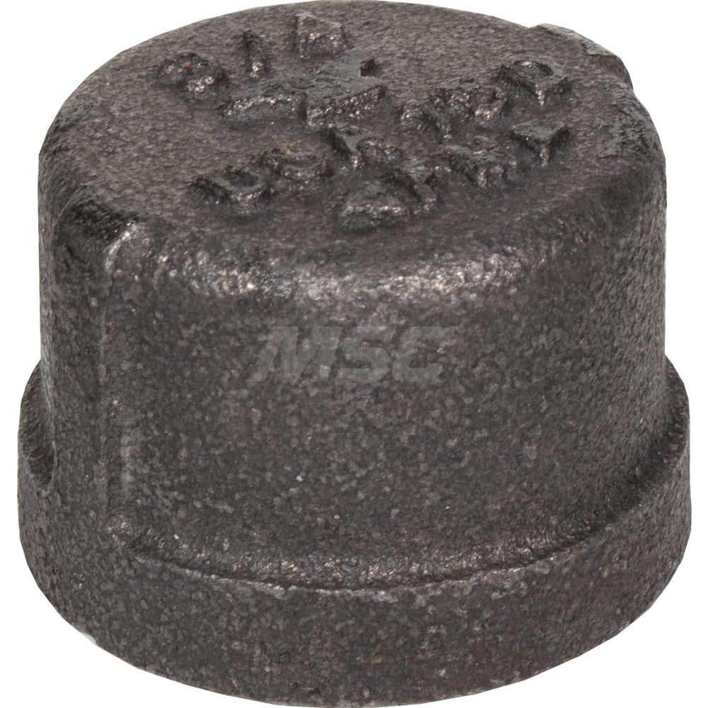 Black Cap: 1-1/2″, 150 psi, Threaded Malleable Iron, Galvanized Finish, Class 150