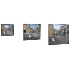 Flat, wide view mirror for traffic safety Extra large size, flat mirror that acts like a convex mirror