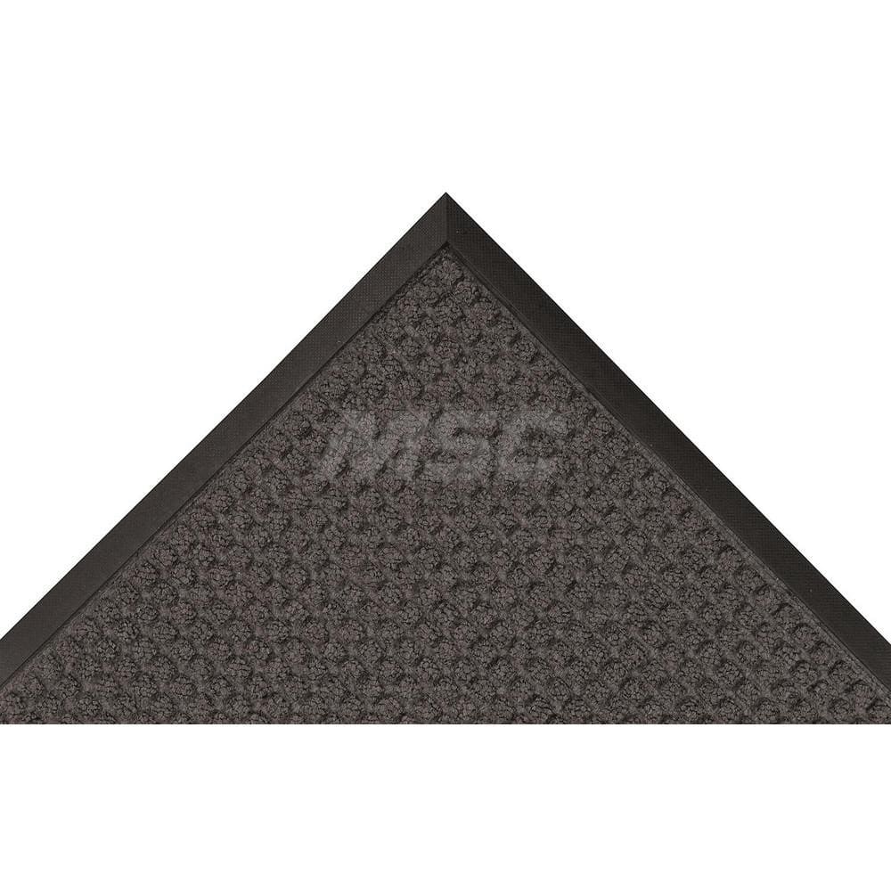 Carpeted Entrance Mat: 72' Long, 48' Wide, Blended Yarn Surface Standard-Duty Traffic, Rubber Base, Gray