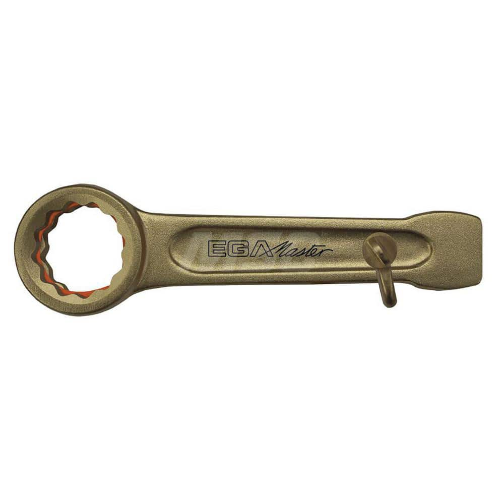 Box End Striking Wrench: 36 mm, 12 Point, Single End 200 mm OAL, Beryllium & Copper, Satin Finish