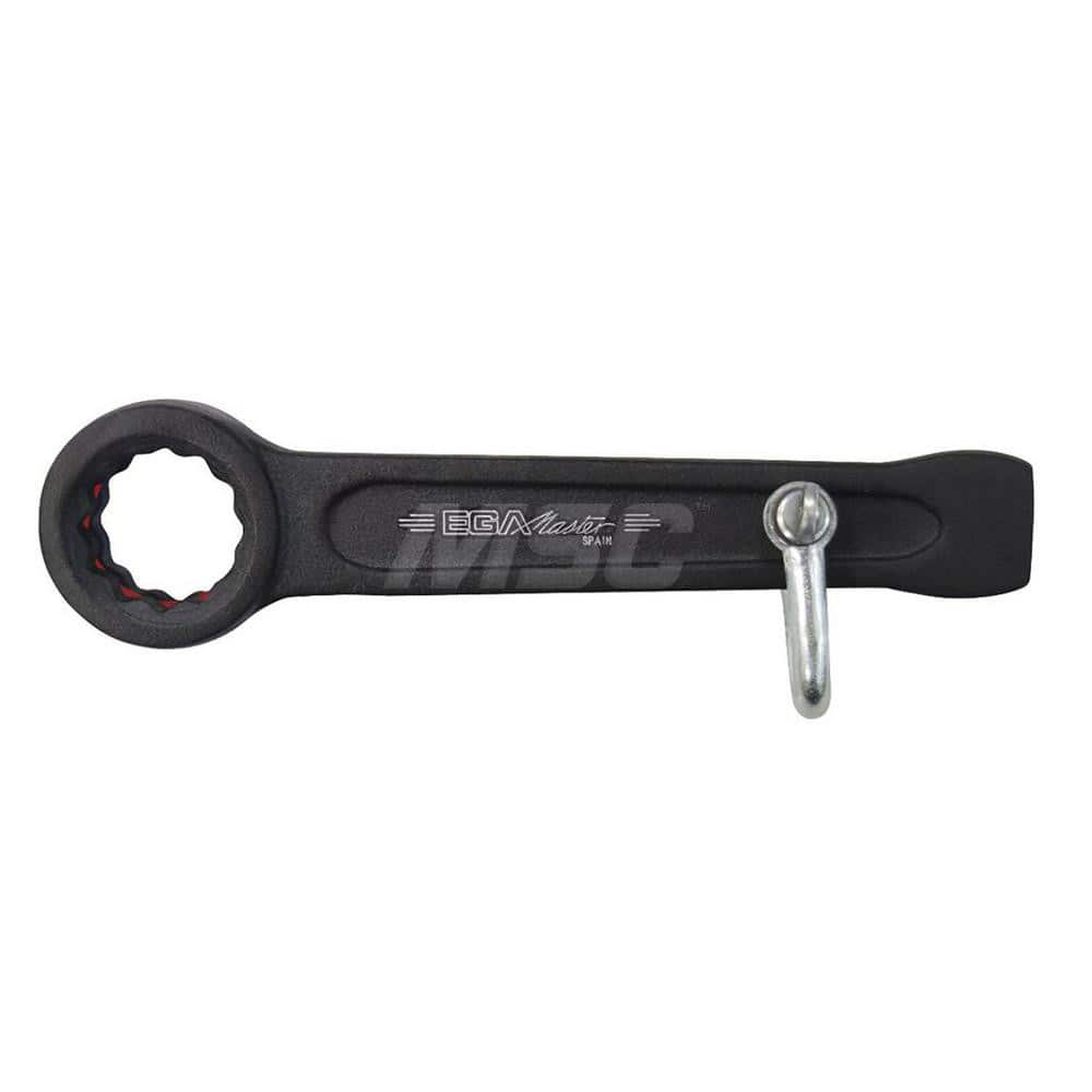 Box End Striking Wrench: 70 mm, 12 Point, Single End 320 mm OAL, Steel, Black Finish