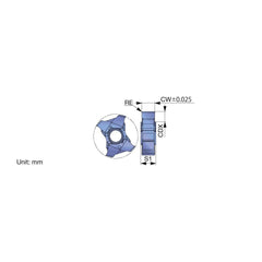 Grooving Insert: TCIG AH725, Solid Carbide TiAlN Finish, Neutral, 0.059″ Cutting Width, Series TCIG