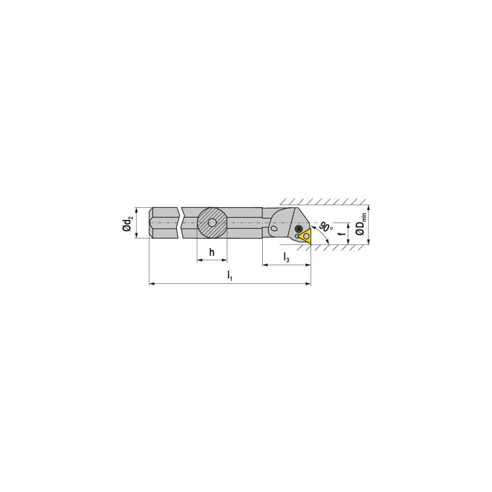 Indexable Boring Bar:  A40T PTFNL 22,  50.00 mm Min Bore,  40.00 mm Shank Dia,  90.00&deg N/A Steel 300.0000″ OAL,  Lever Clamp,