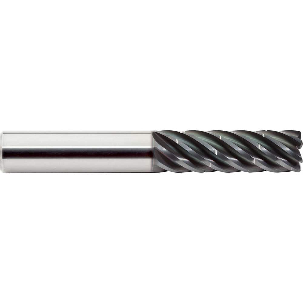 Corner Radius End Mill: 3/4″ Dia, 3-1/4″ LOC, 0.03″ Radius, 7 Flutes, Solid Carbide 6″ OAL, 3/4″ Shank Dia, Helix, ALtima Q Coated, Corner Radius End, Centercutting