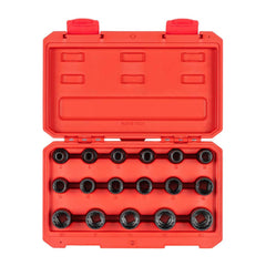 Socket Set: 17 Pc, 1/2″ Drive 12 Point, Manganese Phosphate Finish