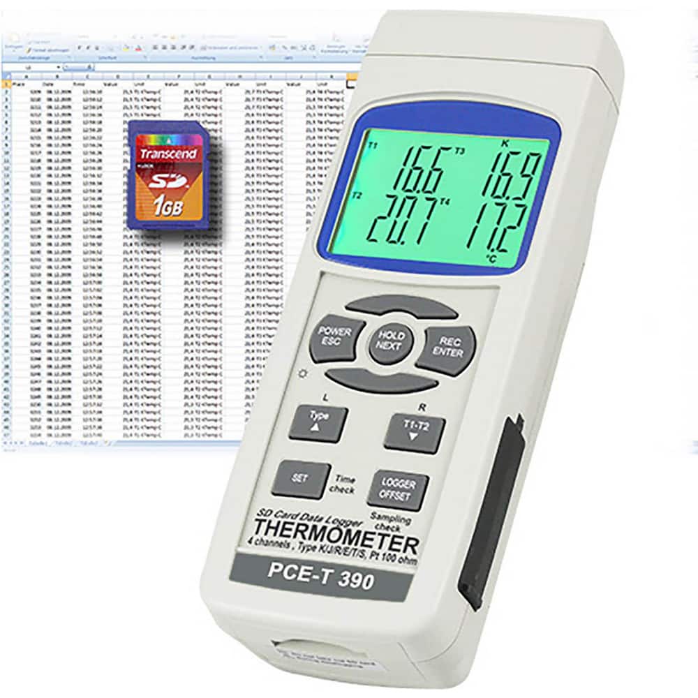 Temperature Recorders; Recording Time: 1 - 3600 Seconds; Accuracy: Accuracy (at 23 ™C / 73.4 ™F,  ™5 ™C / 41 ™F)  ™(0.4% + 1 ™C / 1.8 ™F); Type: Temperature Datalogger; Type: Temperature Datalogger; Accuracy: Accuracy (at 23 ™C / 73.4 ™F,  ™5 ™C / 41 ™F)