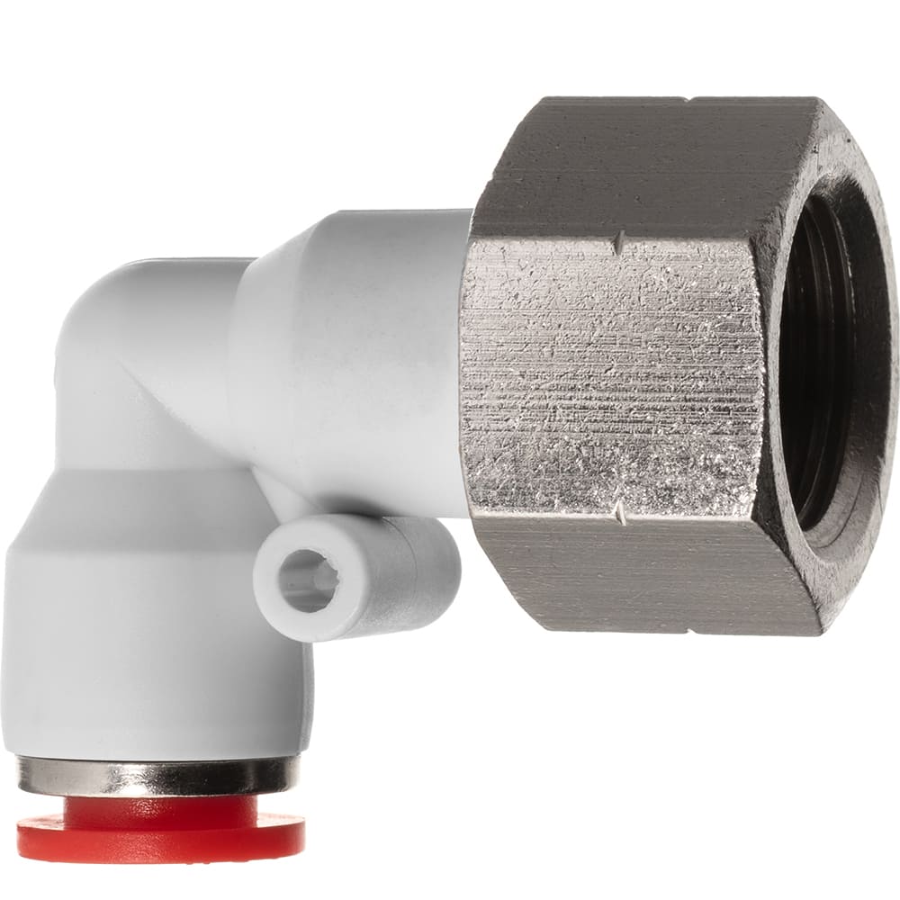 Push-To-Connect Tube Fitting: Female Elbow, 5/32″ OD Polybutylene, 350 psi