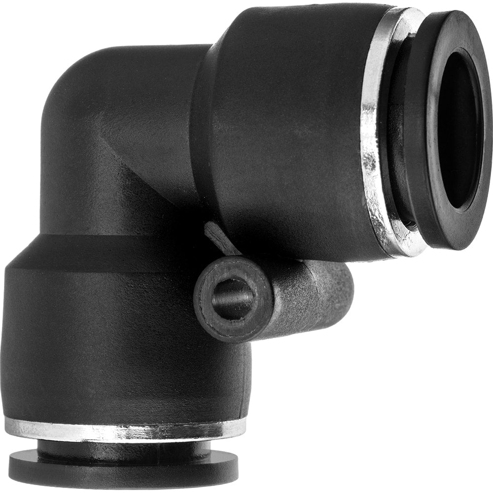 Push-to-Connect Tube Fitting: Reducing Union Elbow, 3/8 x 1/4″ OD Nylon, 350 psi