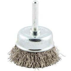 Norton - 2" Diam 1/4" Shank Stainless Steel Fill Cup Brush - A1 Tooling