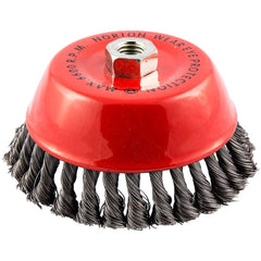 Norton - 6" Diam 5/8-11 Threaded Arbor Carbon Steel Fill Cup Brush - A1 Tooling