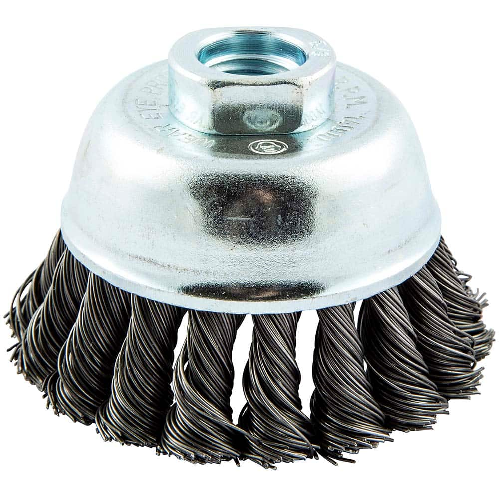 Norton - 3" Diam 5/8-11 Threaded Arbor Carbon Steel Fill Cup Brush - A1 Tooling