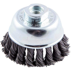 Norton - 2-3/4" Diam 3/8-24 Threaded Arbor Carbon Steel Fill Cup Brush - A1 Tooling