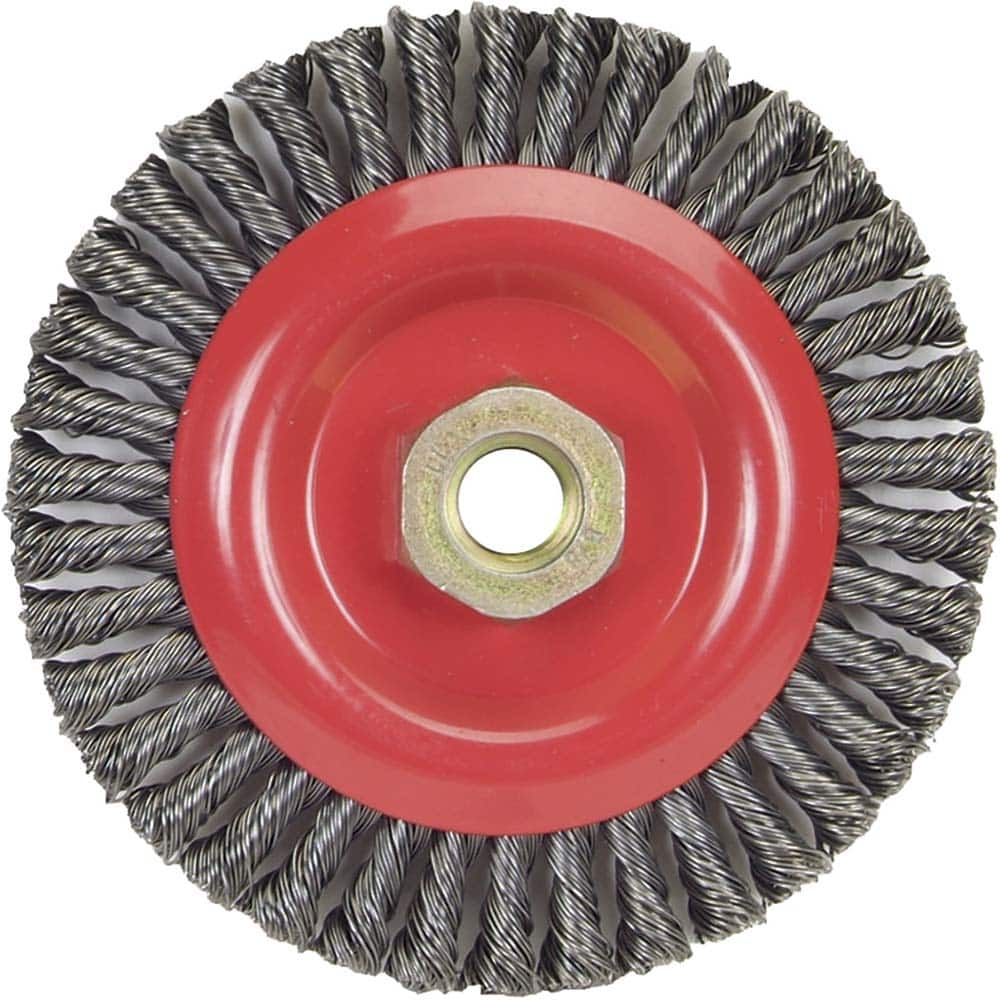 Norton - 5" OD, 5/8-11 Arbor Hole, Stringer Bead Carbon Wheel Brush - A1 Tooling