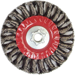 Norton - 5" OD, 5/8-11 Arbor Hole, Knotted Carbon Wheel Brush - A1 Tooling