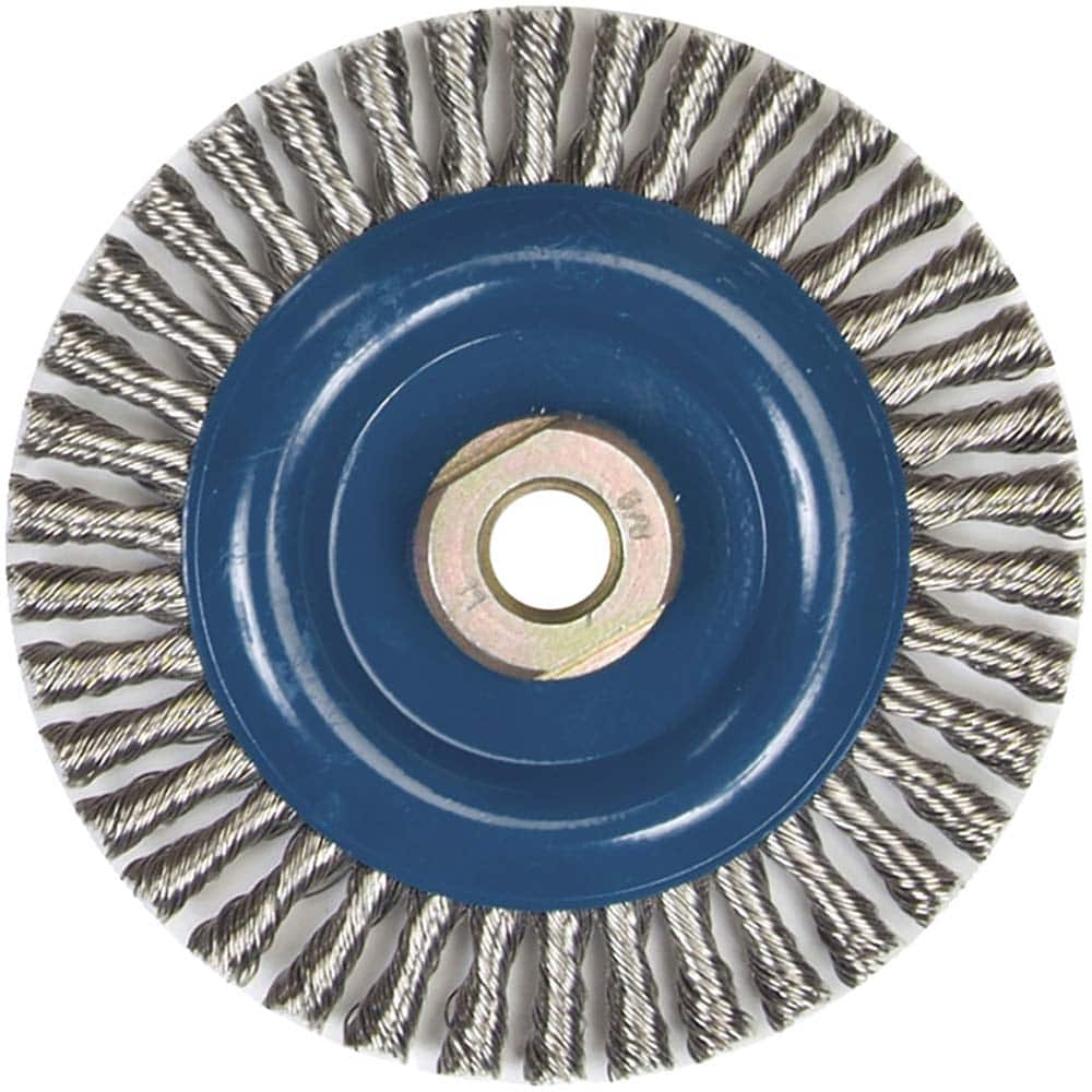 Norton - 5" OD, 5/8-11 Arbor Hole, Stringer Bead Stainless Steel Wheel Brush - A1 Tooling