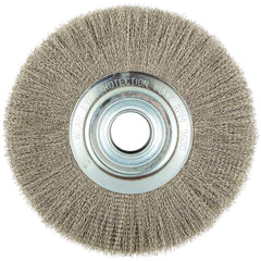 Norton - 12" OD, 2" Arbor Hole, Crimped Carbon Wheel Brush - A1 Tooling